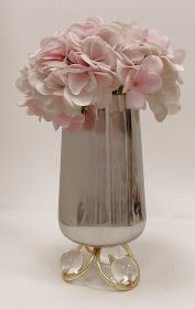 Silver Vase with Clear Ball Leg Base - 10.6"H
