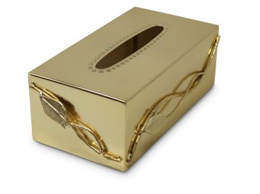 Gold Leaf Design Tissue Box