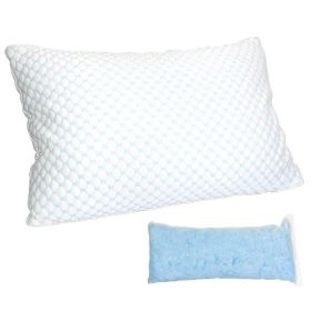 1Pc Shredded Memory Foam Pillow Adjustable Cool Pillow With Extra Filling Machine Washable Cover For Side Back Stomach Sleepers