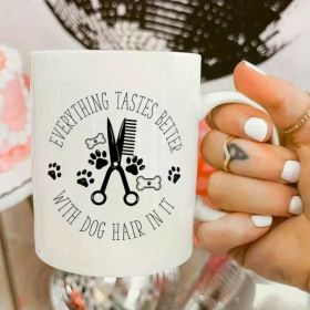 11 Oz White Ceramic Coffee Mug with Dog Groomer Print Design - The Perfect Gift for Valentine'S Day, Anniversaries,
