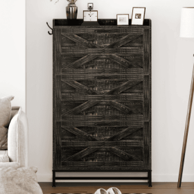 Shoe Cabinet, Entry Home Shoe Cabinet, Entrance Balcony Storage Cabinet, Large Capacity Shoe Rack, Grey (Option: GrayCharcoal)