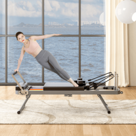 Pilates Core Bed, Foldable Home High Quality, Yoga Studio Same Commercial Fitness Equipment, Black (Color: Black)