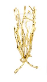 Gold Floral Vase with Removable Glass Insert (Title: GRV1088)